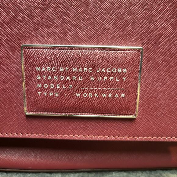 Marc By Marc Jacobs Tote Bag Womens One Size Red Canyon Leather Workwear - Picture 4 of 16